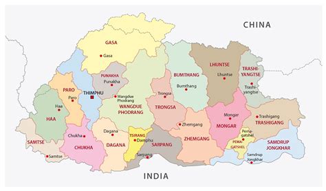 bhutan capital map.